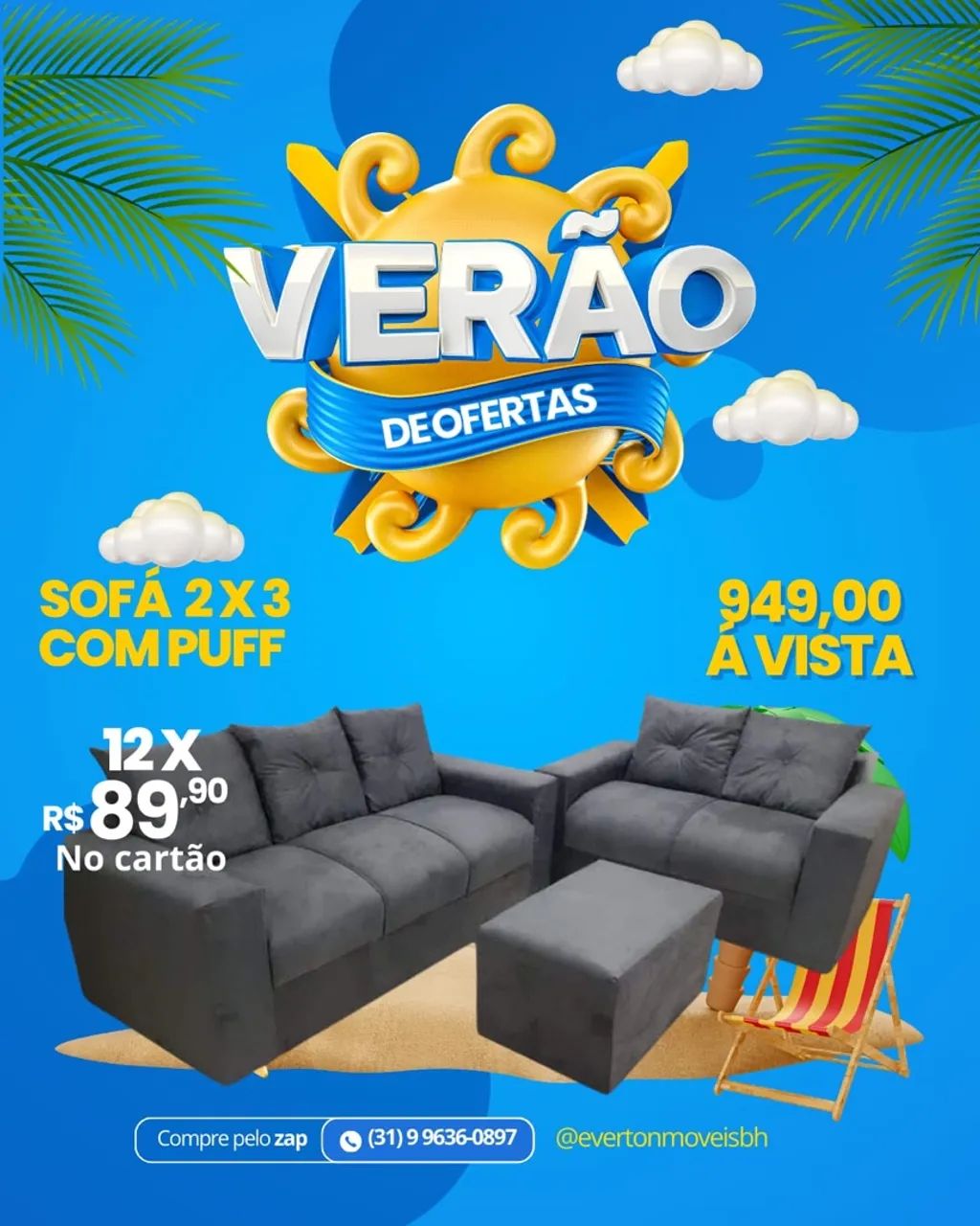 !!!SOFA NOVO!! PRONTA ENTREGA!! 12 x 89,90 cartão  - Foto 3