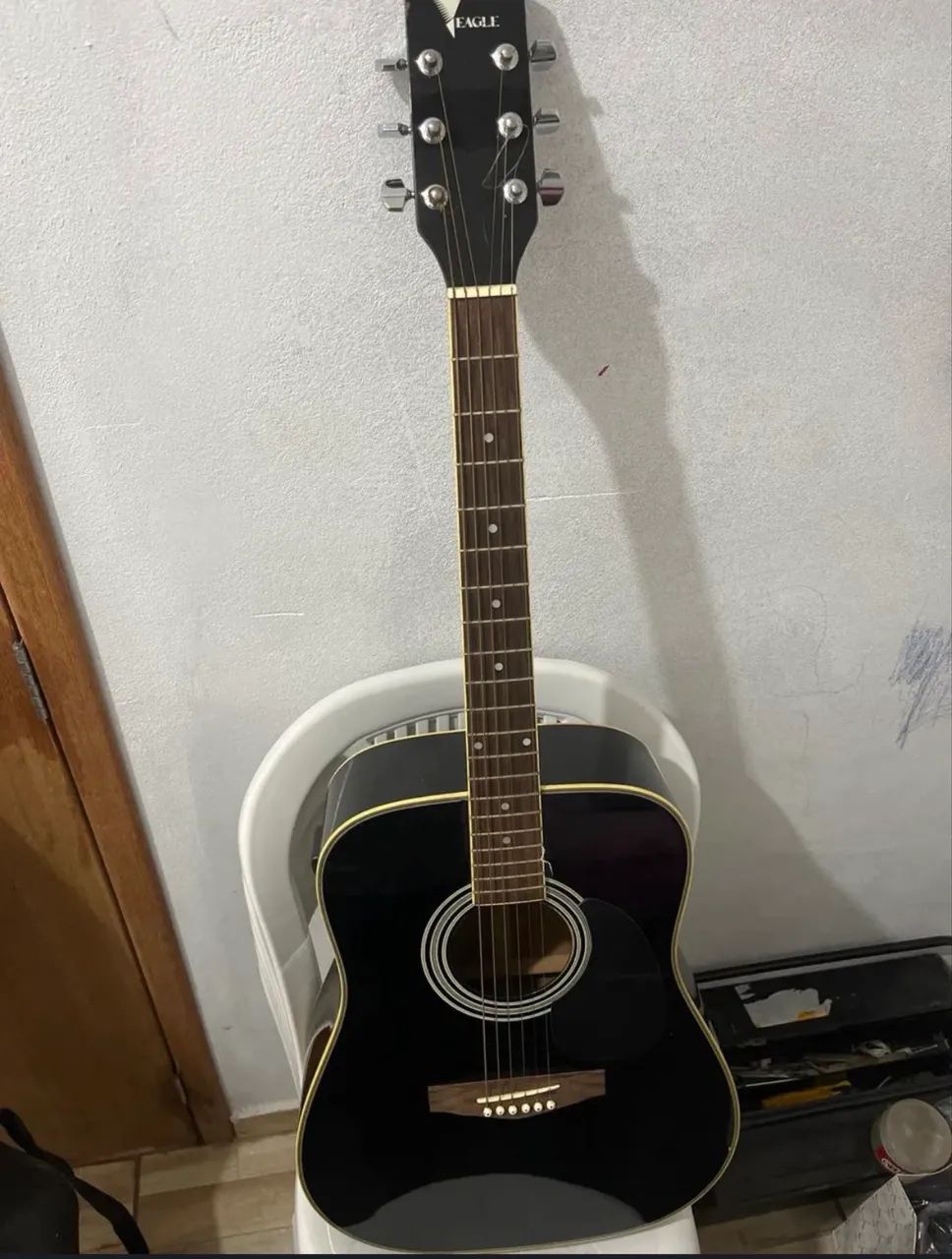 Violão elétrico com capa case  - Foto 4