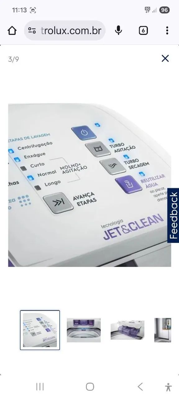 Máquina de lavar Electrolux 8,5kg Turbo Economia jet&clean e filtro (LAC09) 127V - Foto 5