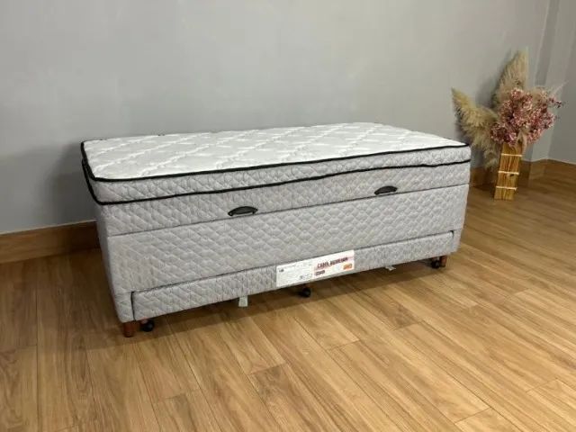 Cama Box Baú Sublime Molas Solteiro Com Auxiliar - 88X188X57 - Foto 2
