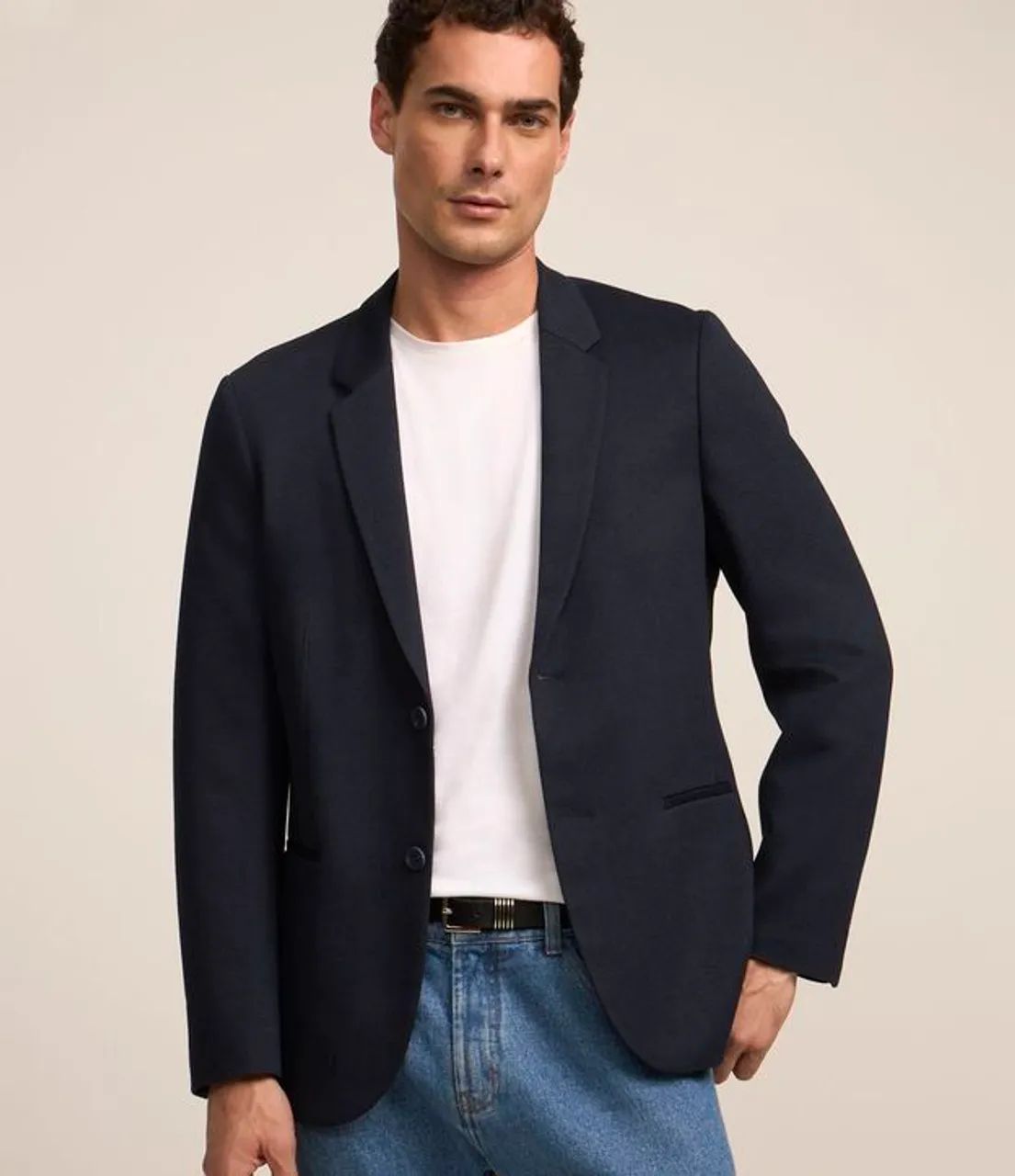 Blazer Marfinno Tricoline Azul Marinho