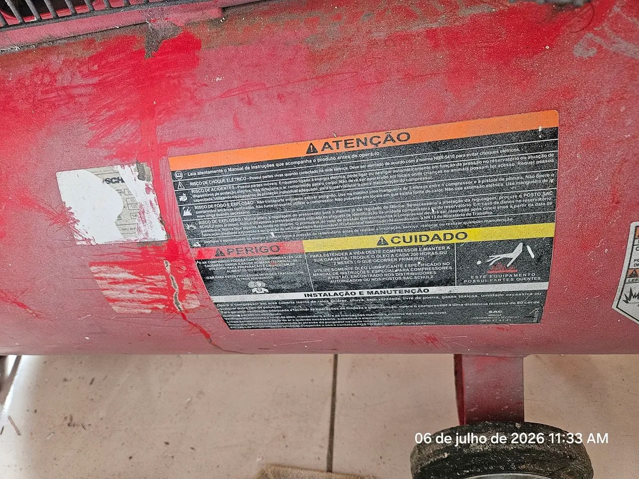 Compressor de Ar 10/100 2HP Schulz CSV -Vermelho - Foto 2