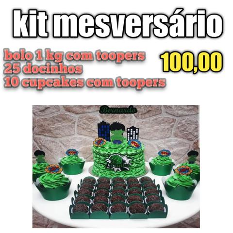 Kit festa bolos doces salgadinhos mini cachorro quente cupcake - Foto 5