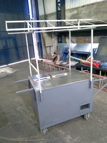 Carrinho de Inox de Lanche/Churrasco