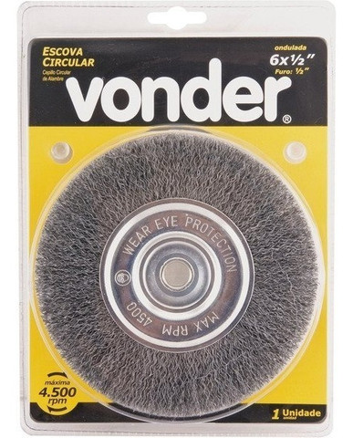 Escova Circular Para Motoesmeril 6" x 1/2 x 1/2 Vonder
