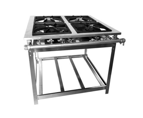 Fogão industrial inox 4 bocas mistas sem forno (novo) Alecs
