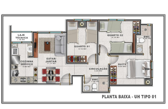 Apartamento no Planalto em Construção - 2 e 3/4 - Parque do Planalto - Foto 11