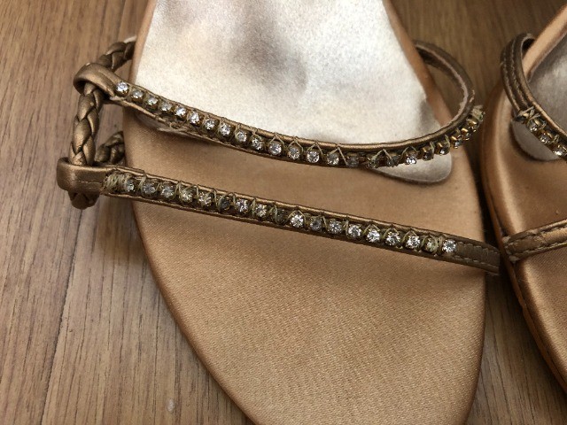 Sandália Gucci Couro Ouro Velho Original - DIV243 | Etiqueta Única