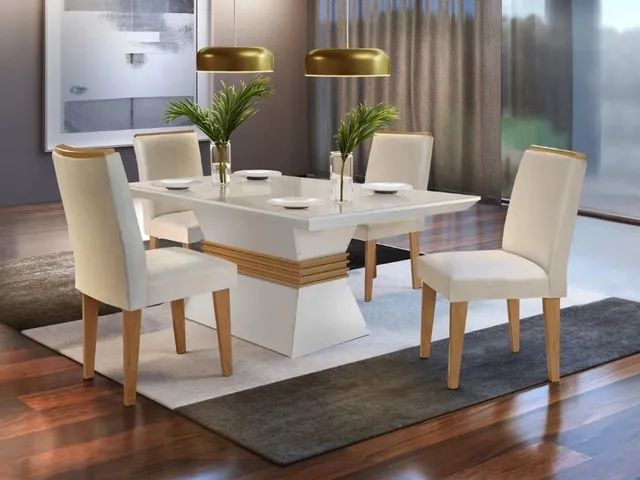 Mesa de Jantar Agata 1.20×0.80 Com 4 Cadeiras l12