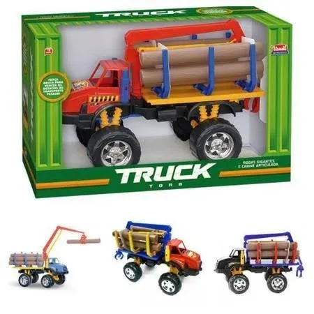 Caminhão Carreta De Brinquedo Iveco Hi-way Tora De Madeira - R$ 61,5