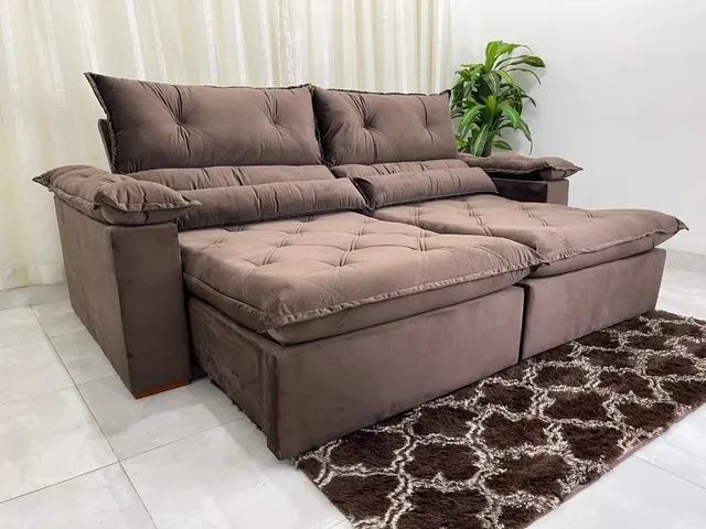  Sofá Retrátil e Reclinável Agatha 2.40m l54 - Foto 2