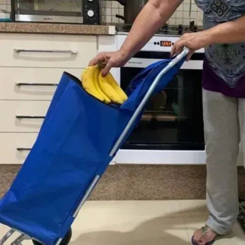 Carrinho com sacola 2 Rodas30kg  IMPORTANTE - A COR DA SACOLA A SER ENVIADA DEPENDERÁ DAS  - Foto 2