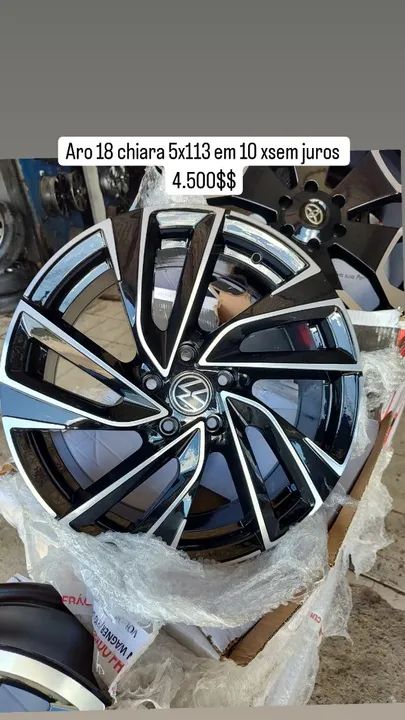 rodas aro 18 novas na caixa pneus modelo chiara furacão 5x113 - Foto 3