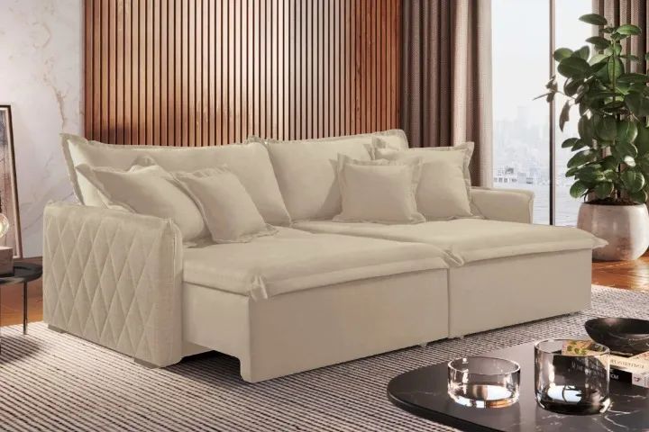 Sofá Cama Retrátil Blog 2,20m      Pague na Entrega!