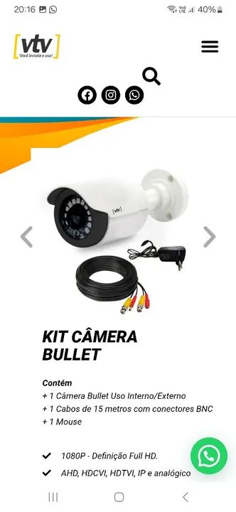 Kit Câmera Bullet Full HD 1080P - Foto 5