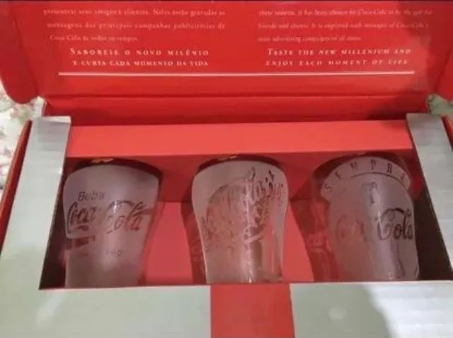 p/colecionador-Coca-Cola 3 Copos de Crystal Vintage  - Foto 4