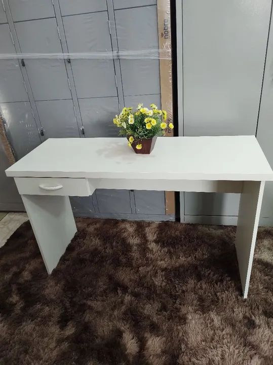 Mesa reta branca para escritório - Foto 4