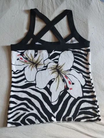 Regata em tricô importada, pintada a mão  - Foto 3