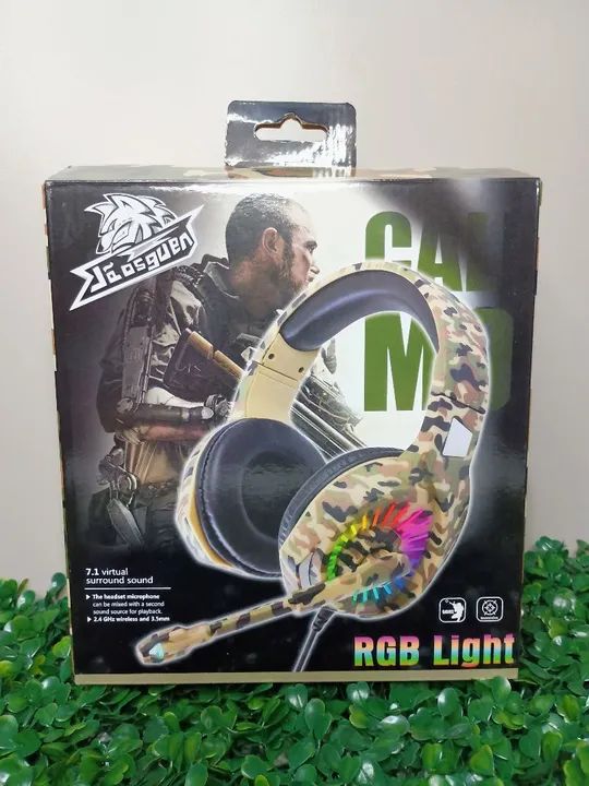 Headset Gamer RGB Camuflado com Microfone - Foto 4