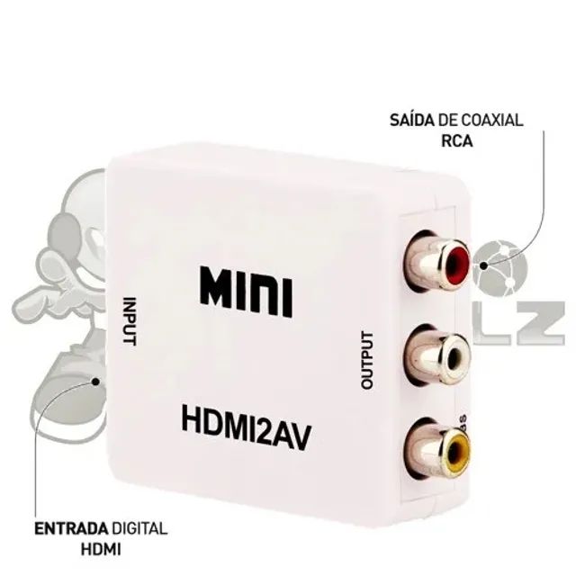 Mini Adaptador Conversor de HDMI para AV HDMI2AV - Exbom em São Luís ma  - Foto 2