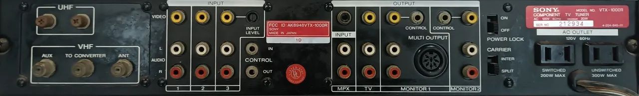 Component TV turner Sony VTX 1000R - Switch Profissional - Foto 4