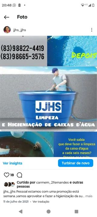 Limpeza de Caixa d'água 