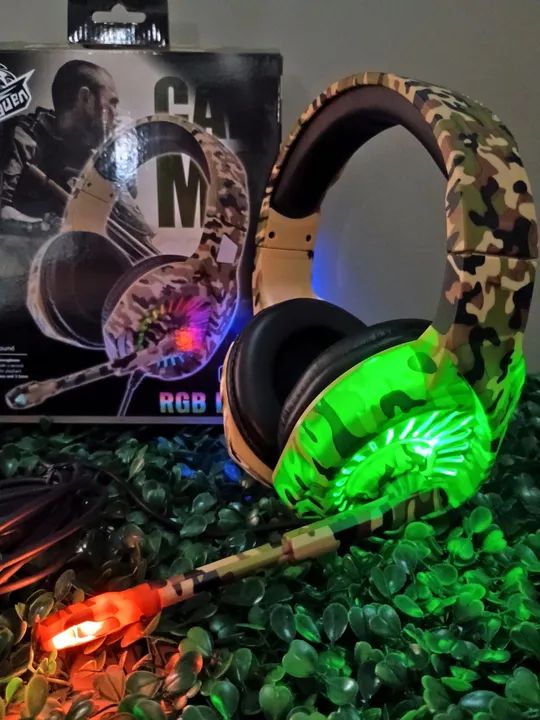 Headset Gamer RGB Camuflado com Microfone - Foto 5