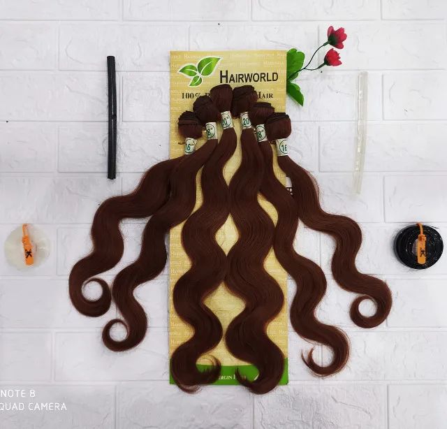 Cabelo Organico Ondul 55cm 16" 18 20 20 18 16 260g  Tela - Cor (#33) - Foto 3