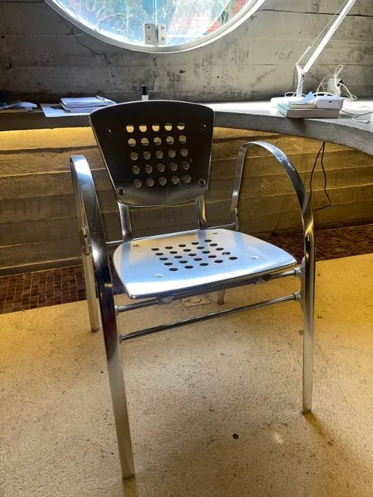 perforated cafe dining chair