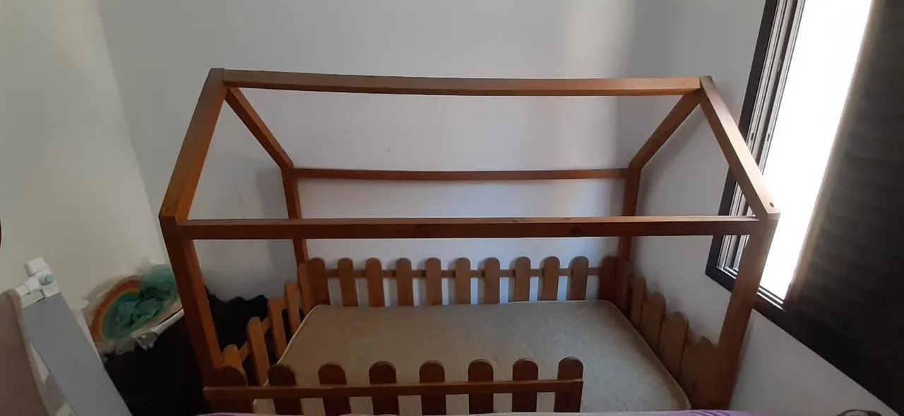 Cama Casinha Montessoriana Solteiro Madeira  - Foto 5