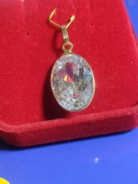 Pingente Pedra Zircônia Lilas Peso 4.30 Gramas 17 x 12 mm Ouro 18 kilates                  - Foto 5