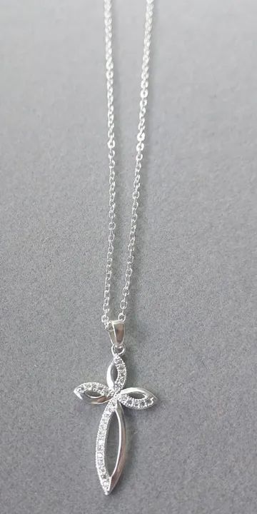 Colar banhado a prata com Pingente de Prata Flor com Zircônias - Foto 5
