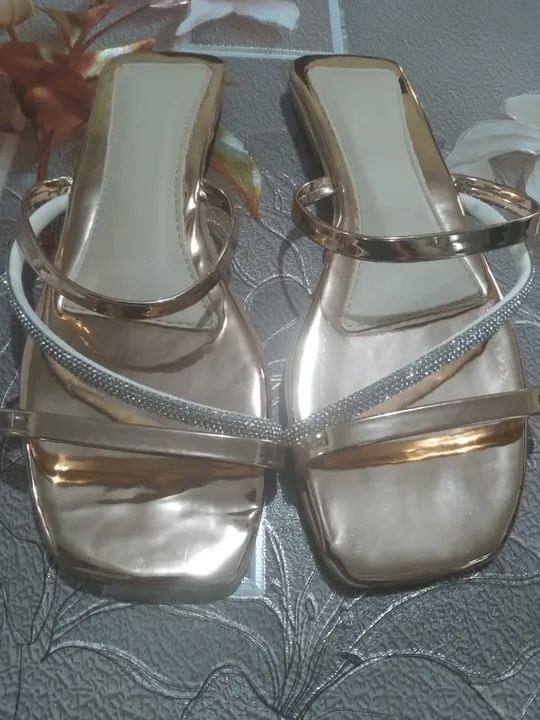 Sandálias Femininas Pretas com Strass - Foto 3