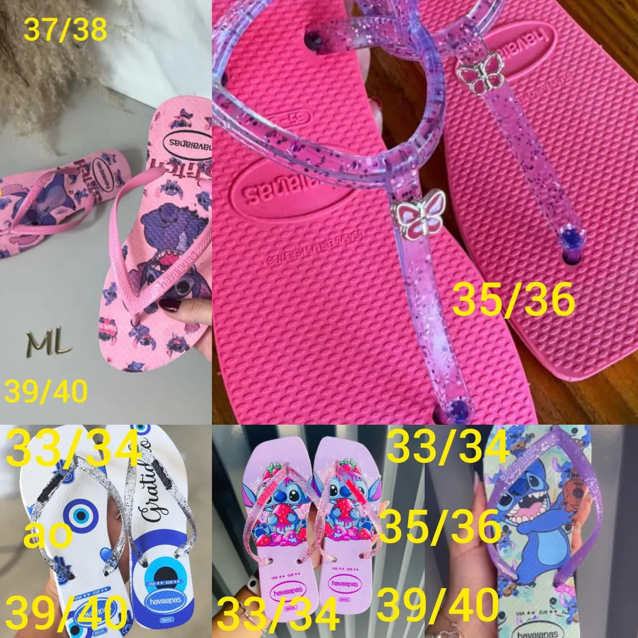 Havaianas femininas diversas tamanhos
