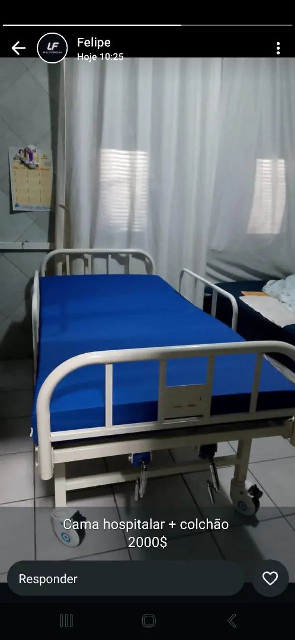 Cama  hospitalar articulada com manivelas 