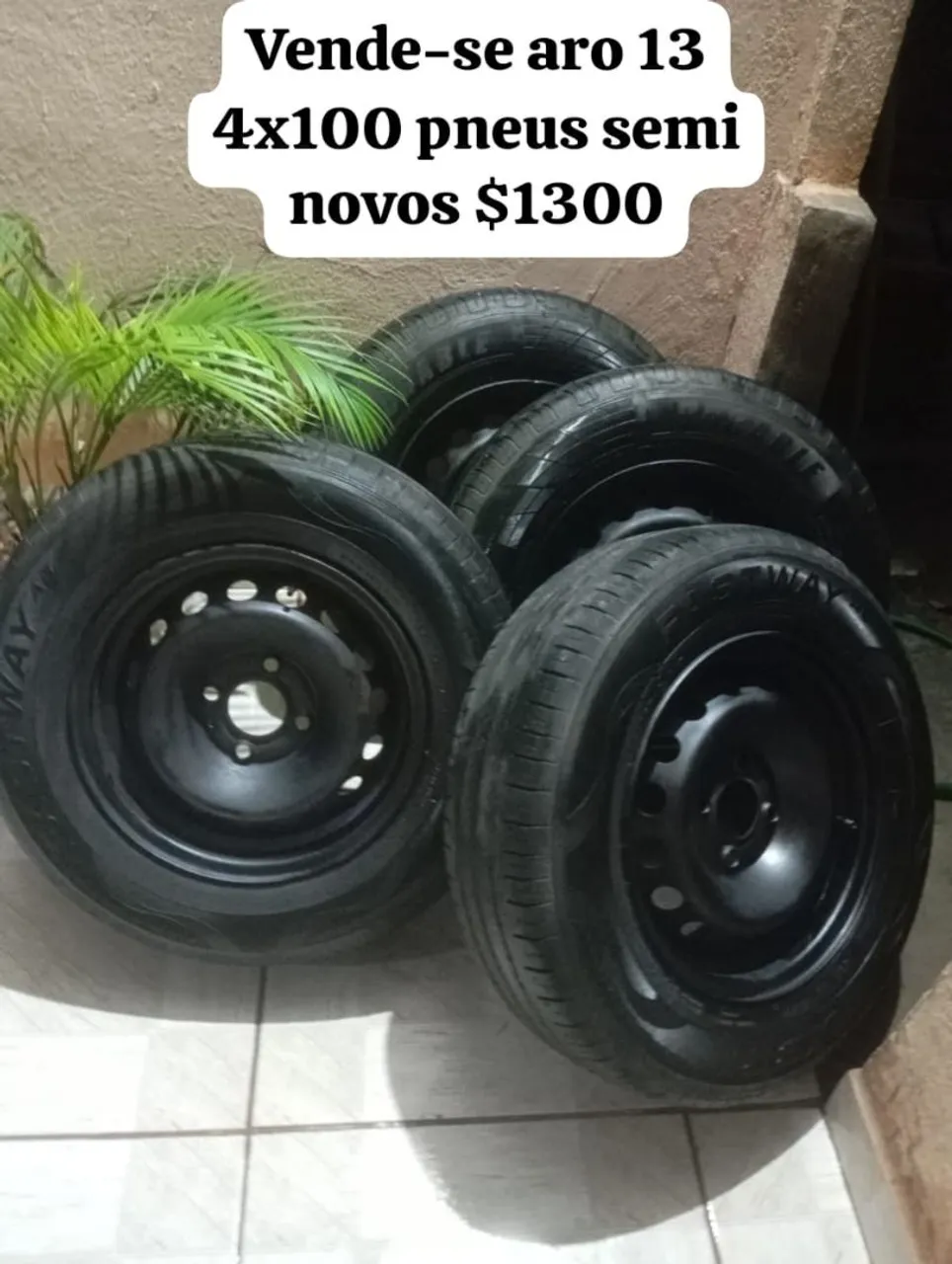 Rodas aro 13 com pneus semi novos