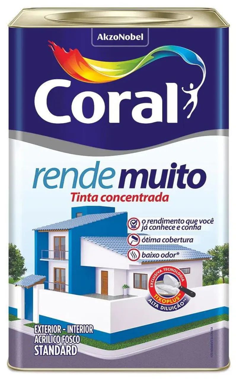 Tinta Acrilica Rende muito Coral 18l<br>Branco fosco