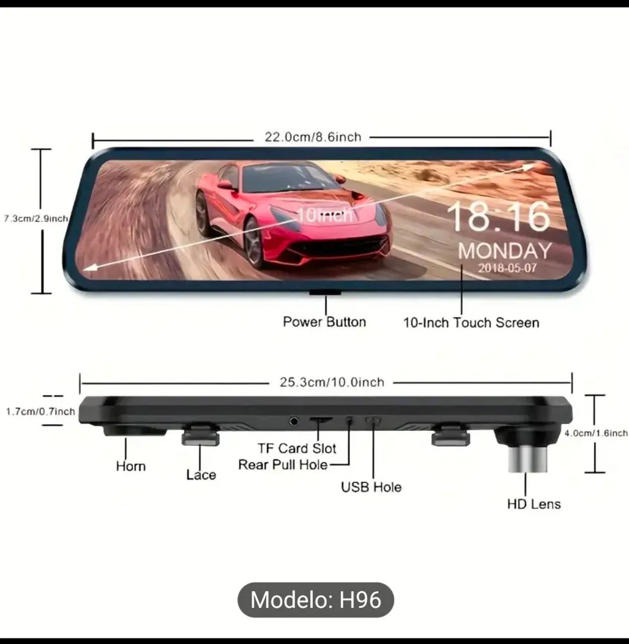 Front 1080p and rear 720p DVR rearview mirror64520777958273123