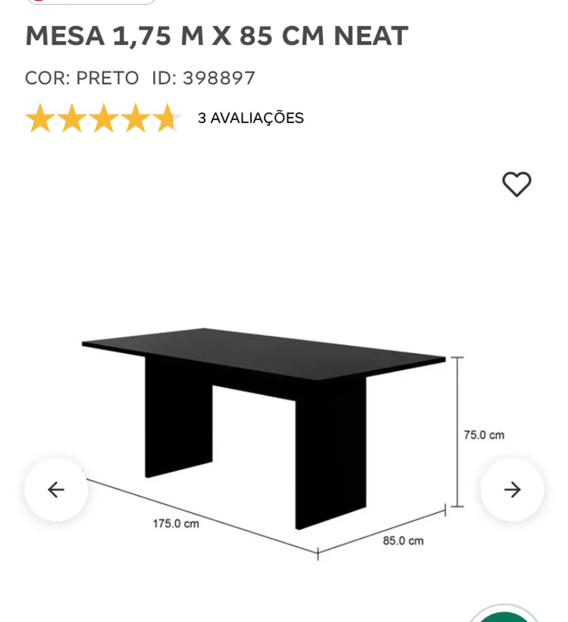Mesa de Jantar Moderna Preta64961601563778121