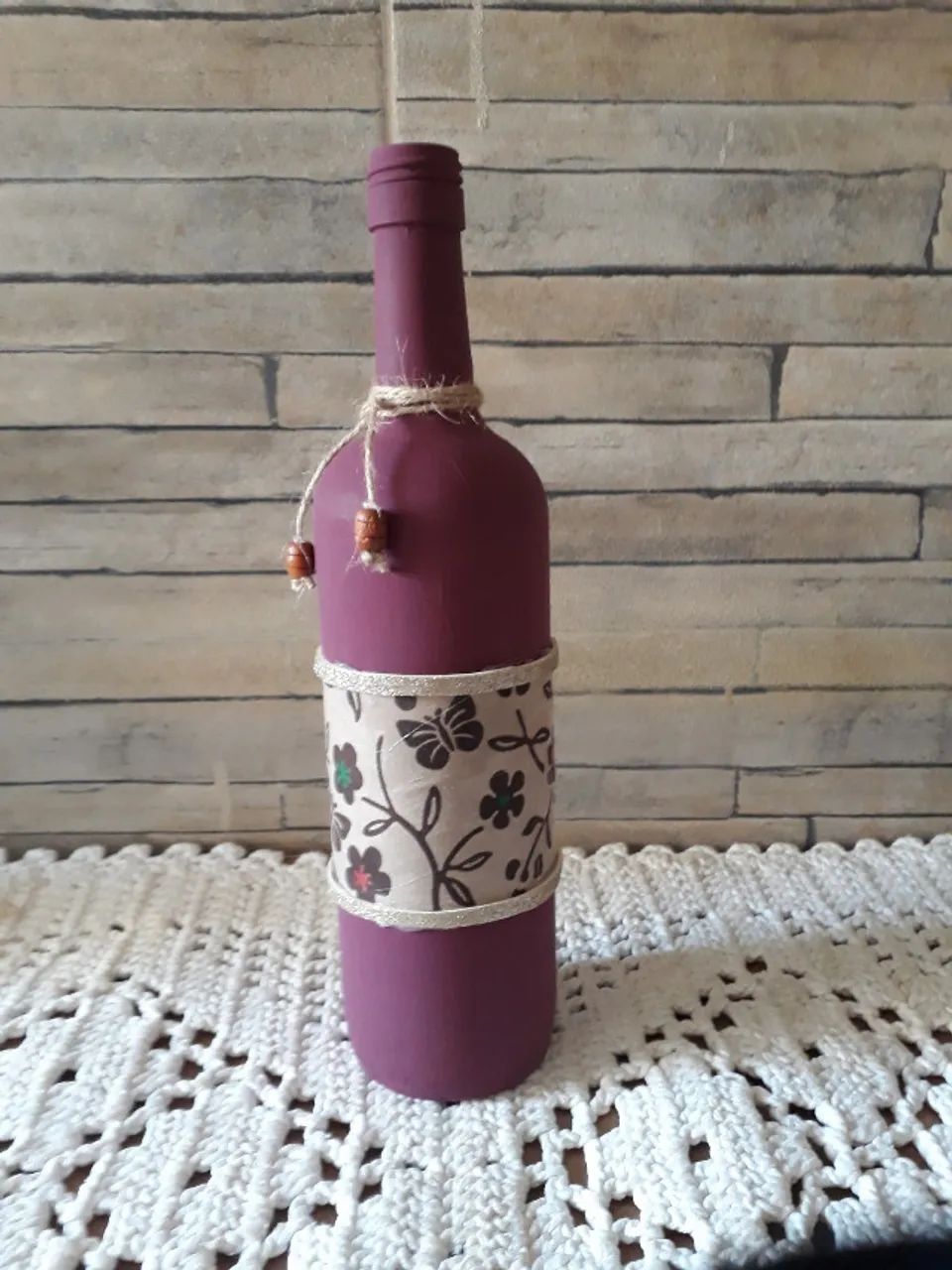 VASO DECORATIVO DE ARTESANATO/ TECIDO COM BORBOLETAS E FLORES LINHA ROSE HOME DECOR - Foto 2