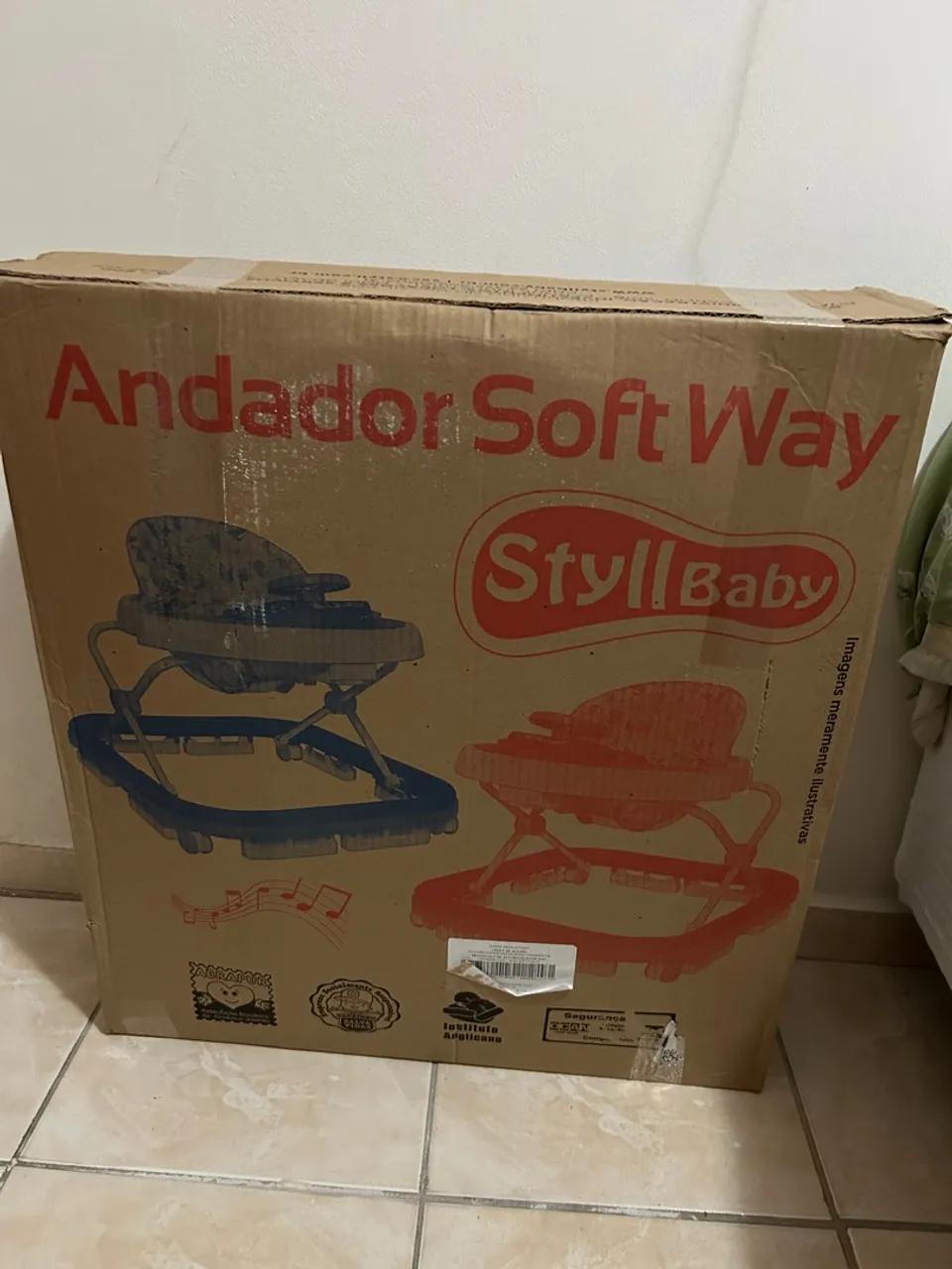 Andador Novo - Cor Rosa com Branco