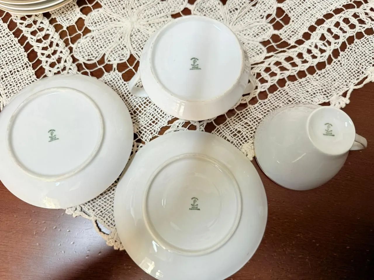 Antigo jogo de chá em porcelana Steatita Paraná anos 70 - Foto 4