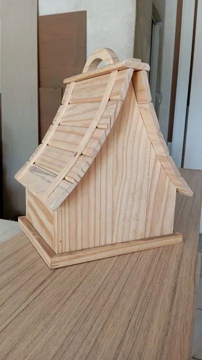 Casa de passarinho em madeira - Foto 4