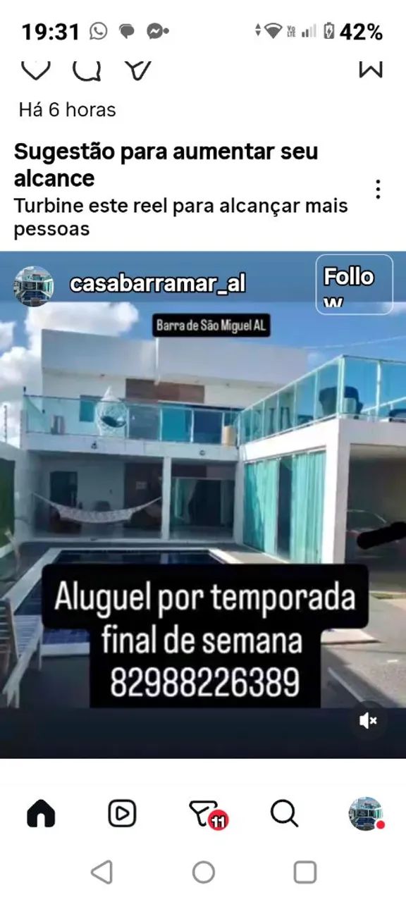 Aluguel pôr temporada Barra de são Miguel Al 