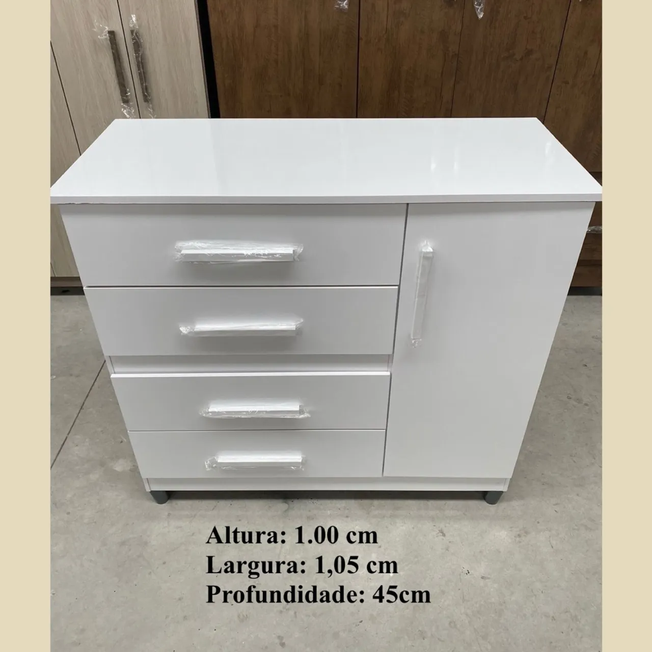 Cômoda Branca com 4 Gavetas - entrego hoje 