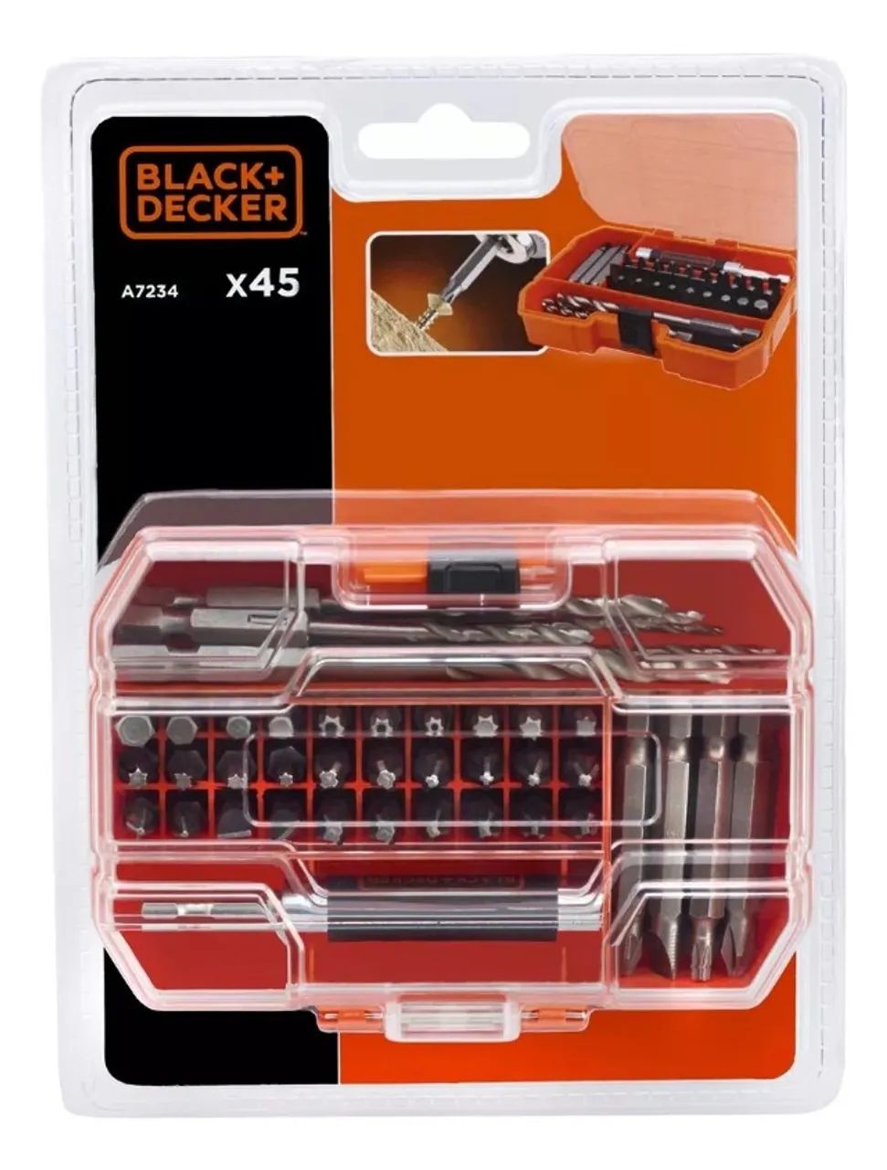 JOGO DE BITS PONTAS E BROCAS BLACK DECKER C/45 PCS