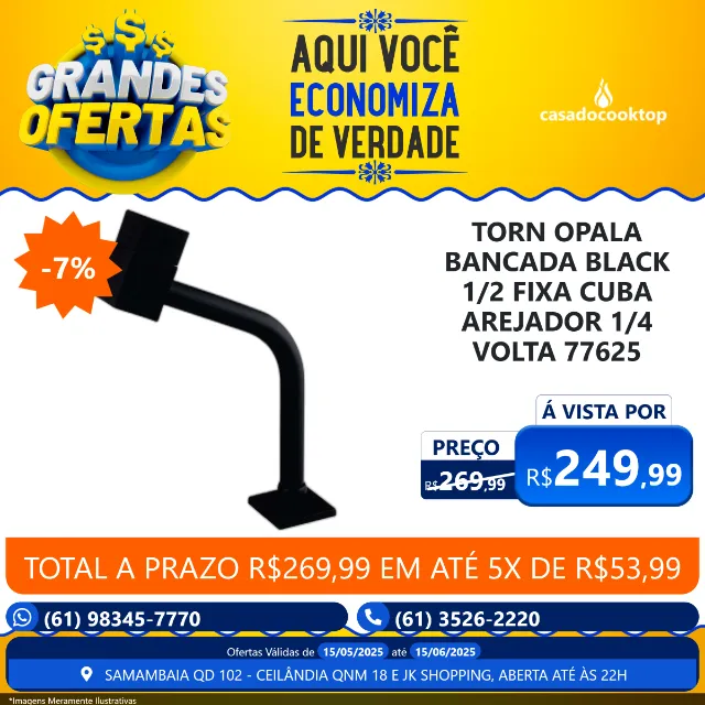 TORN OPALA BANCADA BLACK 1/2 FIXA CUBA AREJADOR 1/4 VOLTA 77625