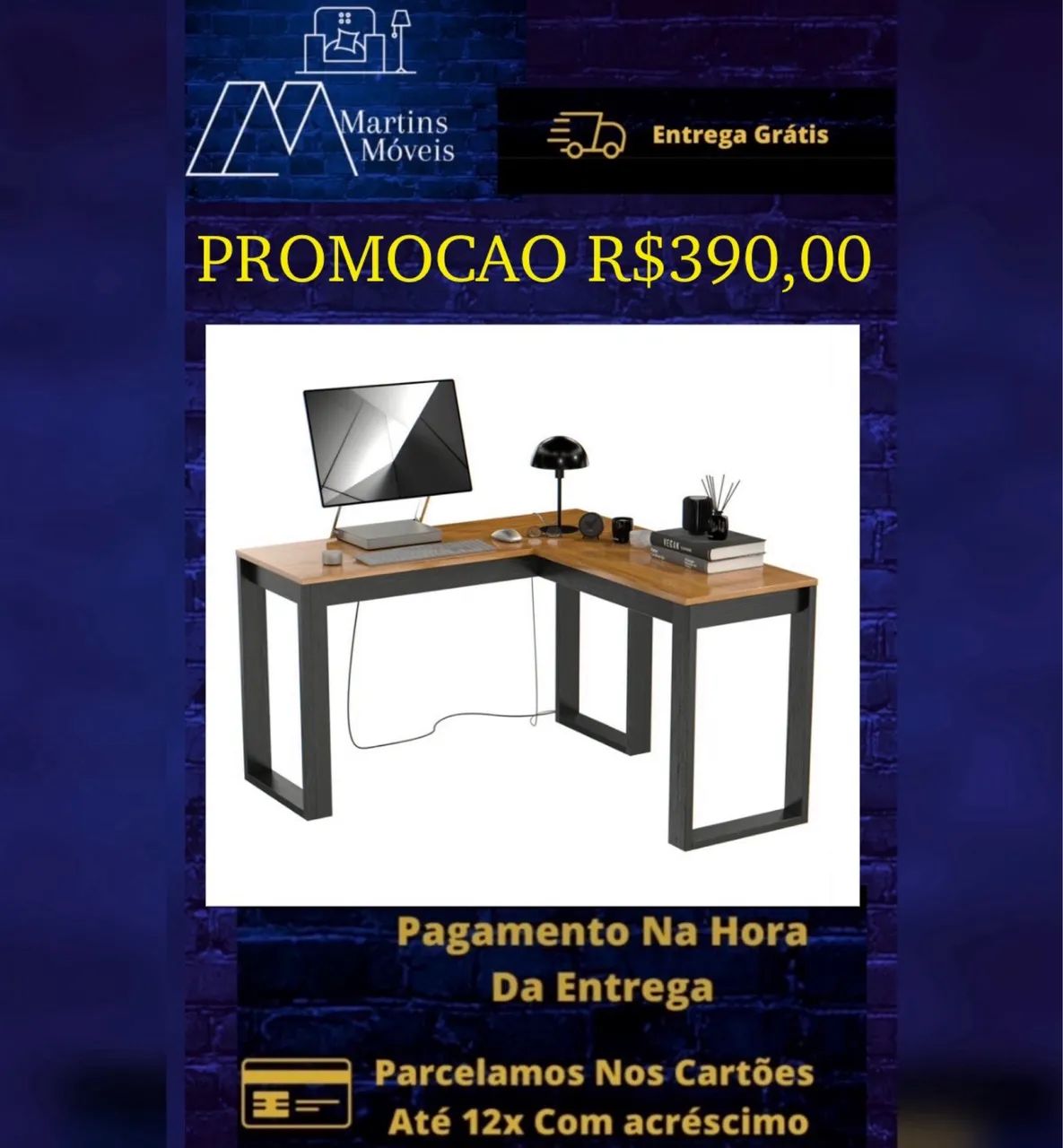 GRANDE PROMOÇÃO MESA EM L ESCRITÓRIO ENTREGA GRÁTIS  - Foto 2