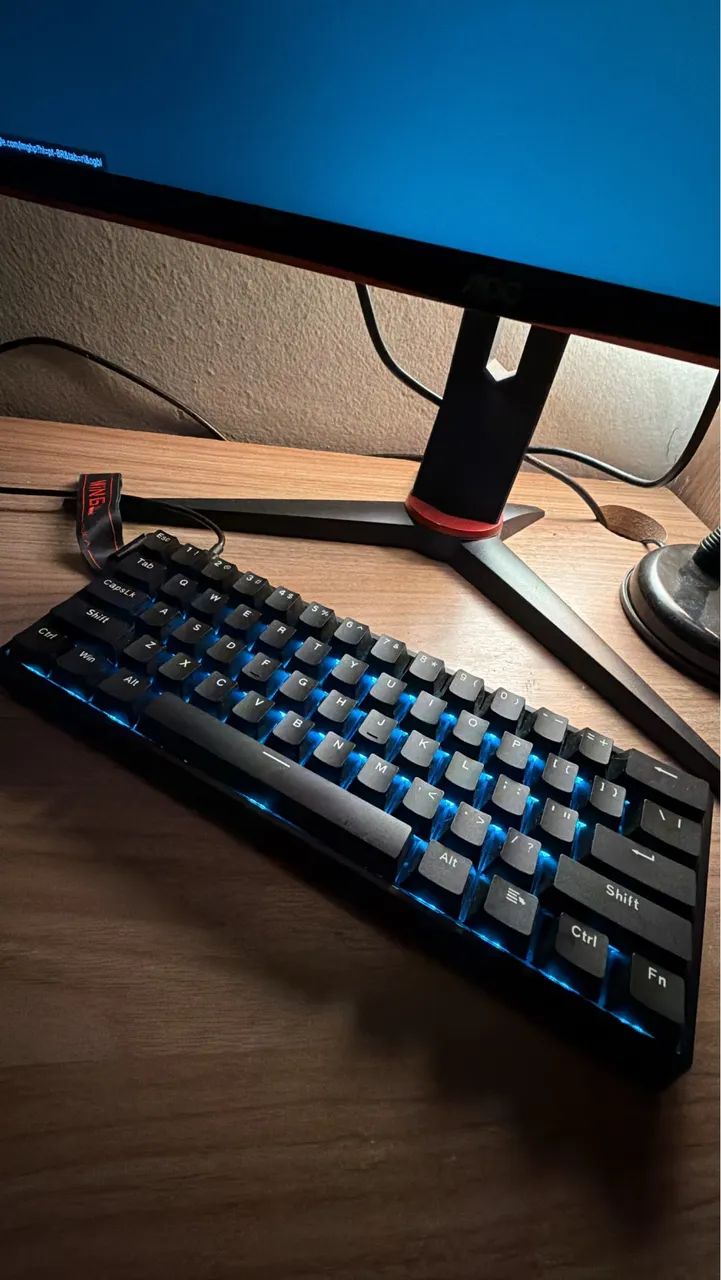 Teclado Magnético Mecânico Win60he Padrão 8k Rgb E-sport Preto Inglês Us