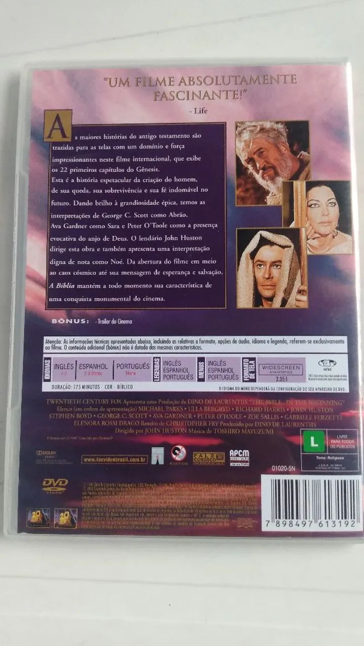 DVD original A Bíblia no início em ótimo estado  - Foto 2
